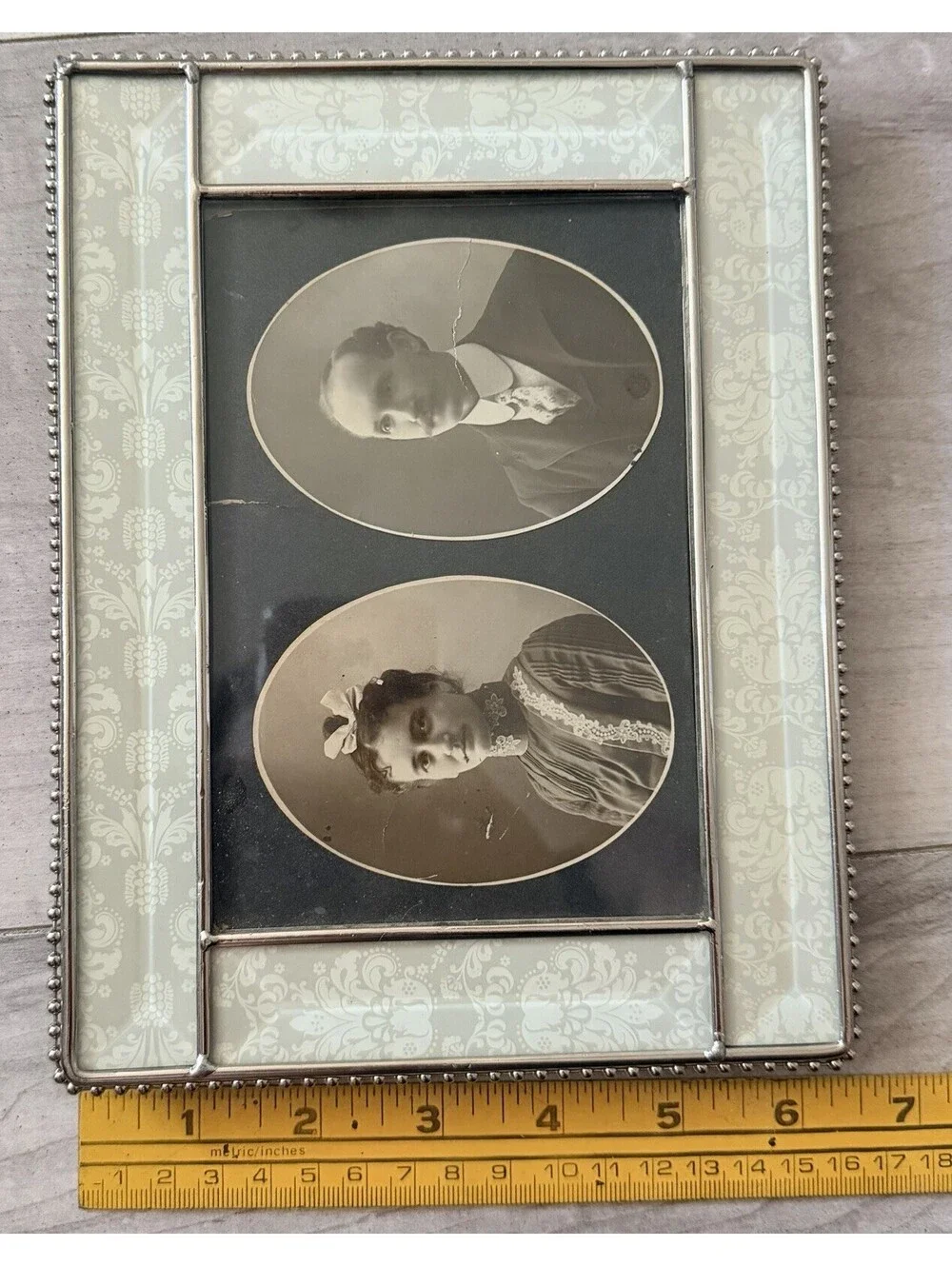Antique Victorian Couple Portraits Framed  photograph  in Beautiful Frame